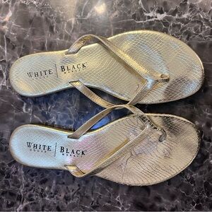 White House Black Market Gold Metallic Sandals
